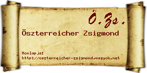 Öszterreicher Zsigmond névjegykártya